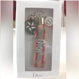 Dior Fabric Keychain/Bag Charm J'Adore
Blue Pink Silver Tone Metal Wristlet